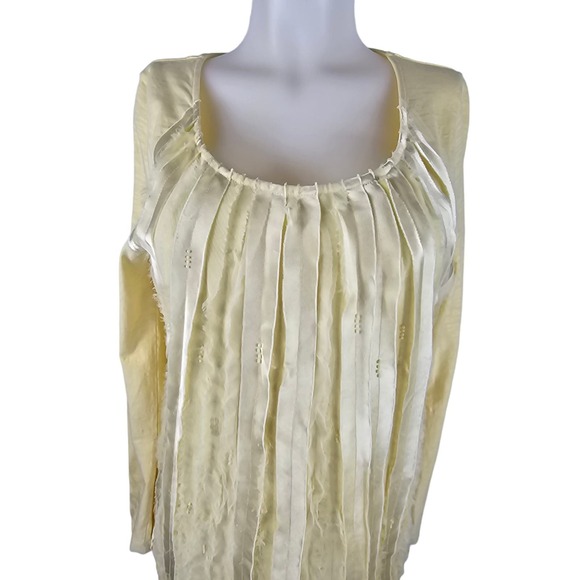 Soft Surroundings Beautiful Yellow Ribbon Design Women Blouse Lg - Picture 2 of 6